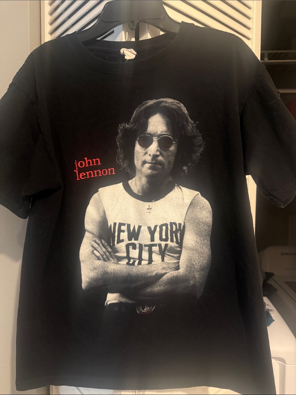 John Lennon Black Graphic Tee - New York City Print